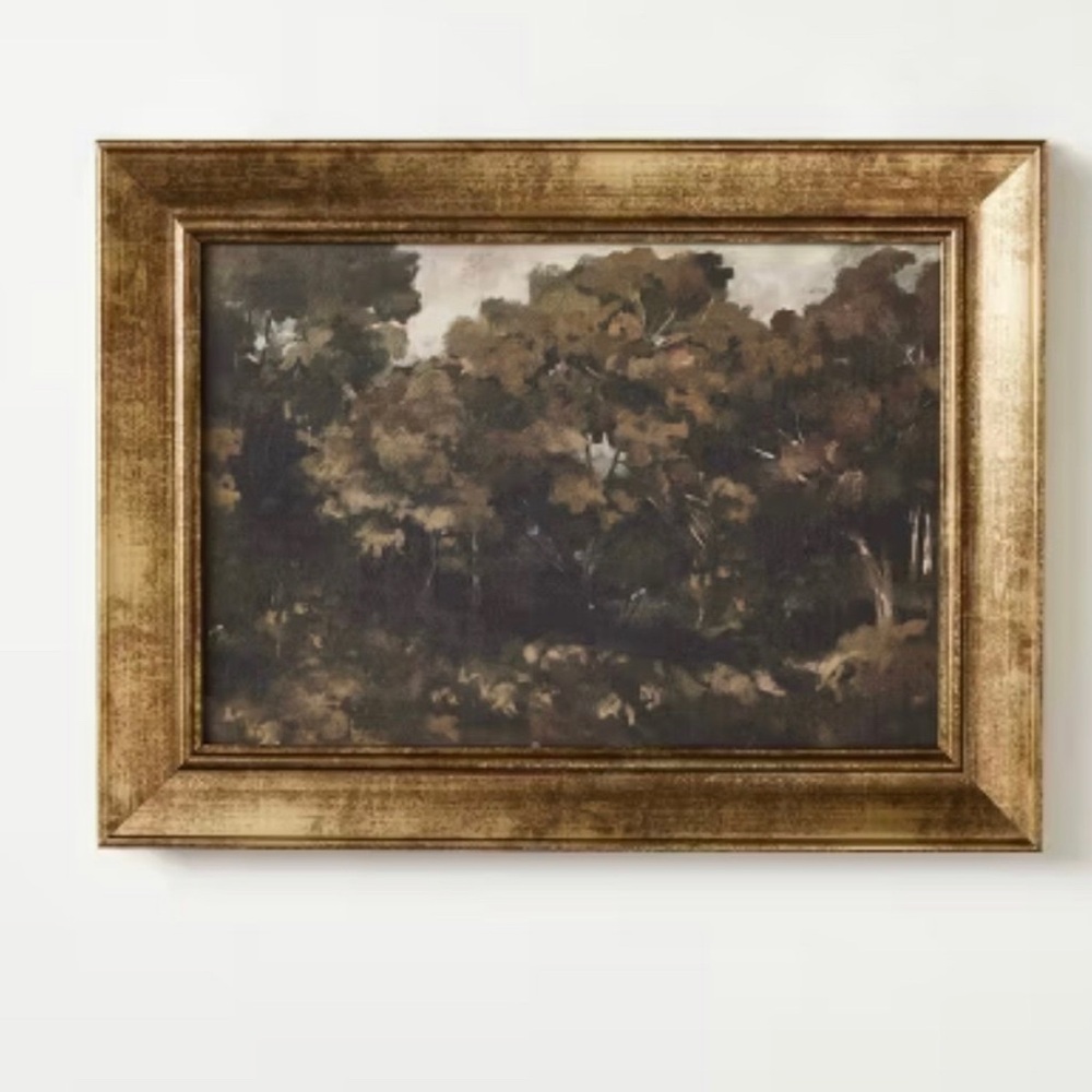 16"x12" Moody Trees Framed Wall Canvas Board - Threshold™ Studio McGee